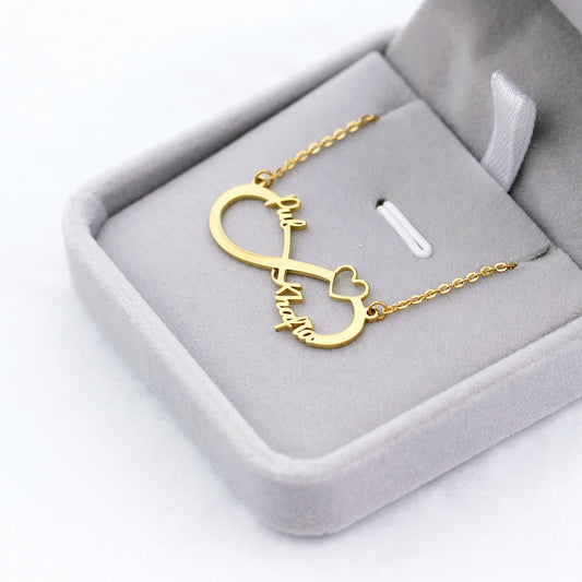 Gold Color Personalized Infinity Name Necklace